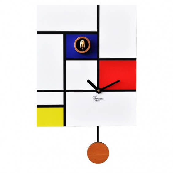 Pirondini Around Mondrian Cuckoo Clock - Agof Store