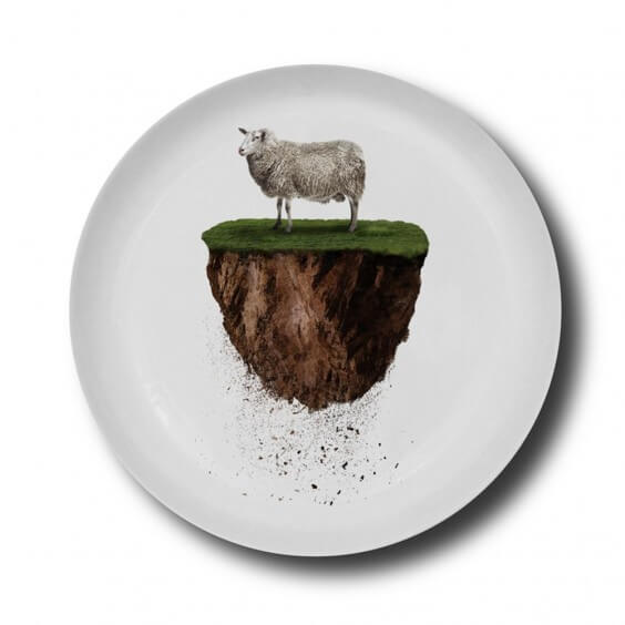 SA13 You are not here Sheep | Ceramic Plate Ø24 Cm | Agof Store